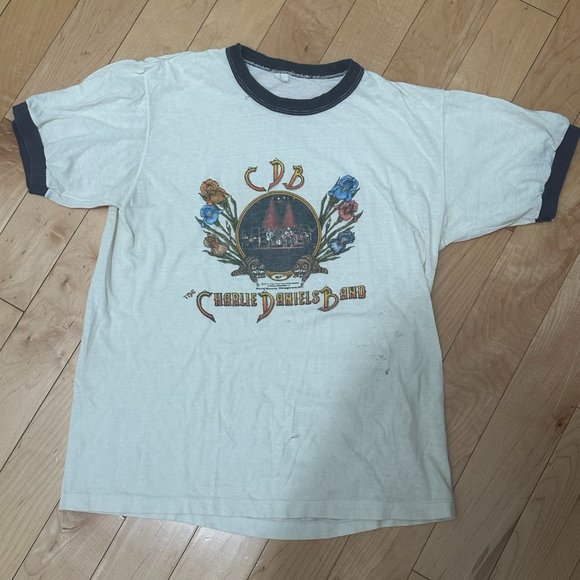 Rare VTG 1977 Charlie Daniels Band Ringer Tee – Willie Nelson - Canyon TX - L - Picture 9 of 9